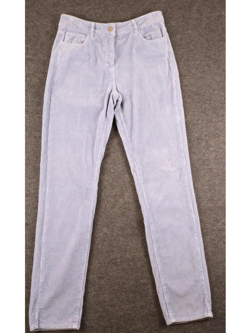 Weill Paris Womens Corduroy Pants Blue Straight Leg High Rise Size US 6